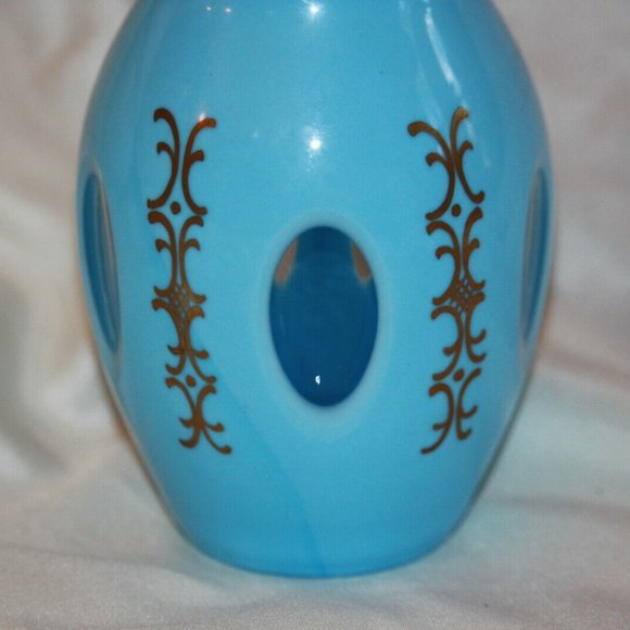 Czech Bohemian Blue Cased to Blue Glass Rare Vase LOT 4362 RARE - Picture 2 of 4
